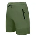 Armeegrüne schnell trocknende Mesh-Laufshorts für Herren mit Reißverschlusstasche - M / Unterteile / Armeegrün