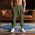 Men's army green breathable lightweight jogger pants for casual summer vacation outfits. - Army Green