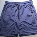 Atmungsaktive, schnell trocknende blaue Sporthose für Herren für Laufen und Fitness - XS / Unterteile / Marineblau (Mit Logo)