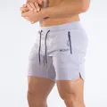 Schnelltrocknende Herren-Sporthose für Fitness und Laufen in Hellviolett, ideal für Sport - XS / Unterteile / Hellgrau (Mit Logo)