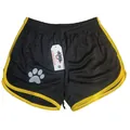 Pantalones cortos de gimnasia negros para hombre en malla de secado rápido con borde amarillo - Negro Borde Amarillo