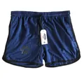 Pantalones cortos de gimnasia de malla azul marino para hombre con diseño de huella - Azul Marino Borde Negro