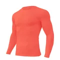 Herren neonorangefarbenes Kompressionsshirt zum Laufen und Fitnesstraining im Fitnessstudio - Orangerot