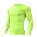 Auffälliges neongrünes Herren-Kompressionsshirt für intensives Fitness und Lauftraining - Fluoreszierendes Grün
