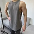 Premium muscle fit men's athletic sleeveless tank top in gray for intense gym workout - M / Tops / Dark Gray