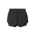 Short de sport noir double couche à séchage rapide avec doublure intérieure pour homme - S / Bas / Noir