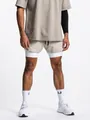 Men's double layer quick dry breathable running shorts in light khaki finish - M / Bottoms / Light Khaki