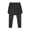Vue détaillée du pantalon de sport 2-en-1 noir pour hommes avec legging et short - M / Noir
