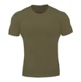 Premium men's slim fit athletic muscle t-shirt in solid olive green round neck style - Army Green