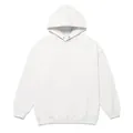 Dettaglio di una felpa con cappuccio oversize bianca pesante da uomo con tasca a marsupio - Taglia S / Top / Bianco