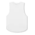 Classic men's solid white athletic tank top featuring breathable side slit design - S / Tops / White