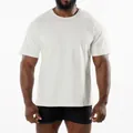 Premium men's athletic short sleeve crew neck fitness t-shirt in minimalist off-white style - M / Tops / Solid White