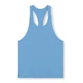 Débardeur de sport bleu clair respirant avec dos nageur et fentes latérales pour homme - Bleu ciel