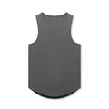 Detail view of dark grey mesh athletic tank top with breathable fabric and curved hem - S (EU Size) / Tops / Dark Gray