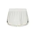 Detailed view of white athletic training shorts with breathable mesh and side slits - M / Bottoms / Off White