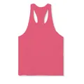 Débardeur de sport homme dos nageur en coton respirant couleur rose magenta vif - Rose rouge