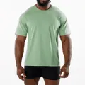 Premium men's athletic crew neck short sleeve gym t-shirt variant in sage green - M / Tops / Light Green