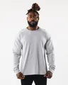 Front view of a grey long-sleeve athletic t-shirt worn by a professional male model - S / Tops / Heather Grey