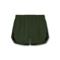 Breathable dark green men's athletic gym training shorts with a side slit design - M / Bottoms / Army Green
