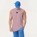 Men's loose pink sports tank top for summer fitness, gym workouts and running sessions - S / Tops / Dusty Pink (Black Logo)