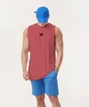 Lockeres Herren-Fitness-Tanktop in Rot, ideal für das Fitnessstudio, Laufen und Basketballtraining - S / Oberteile / Rot (Schwarzes Logo)