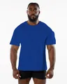 Athletic men's royal blue crew neck short sleeve fitness t-shirt for workout training - Solid Blue