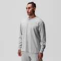 Vista dettagliata della maglia sportiva a maniche lunghe grigio chiaro da uomo - grigio melange