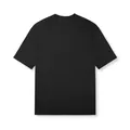 Front view of a loose-fitting black cotton crew neck short-sleeved t-shirt for men - S / Tops / Black