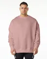 Front view of men's premium mauve 400G fleece oversized drop shoulder crewneck sweatshirt - Pink