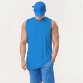 Hellblaues, locker sitzendes, ärmelloses Gym-Tanktop für Herren, Basketball und Laufen - S / Oberteile / Blau (Einfarbig)