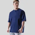 Professional men's loose navy blue short sleeve workout T-shirt for fitness and basketball - M / Tops / Navy Blue (Solid)