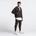 Dunkelbrauner Sport- und Freizeitanzug für Herren mit Kapuzenjacke und Jogginghose - Braun
