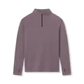 High-stretch men's quick-dry athletic half-zip compression long-sleeve top in purple - Taro Purple