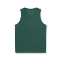 Vue détaillée du tissu en maille respirante de ce débardeur de sport vert foncé - Vert Foncé