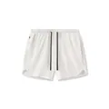 Vista detallada de pantalones cortos deportivos blancos para hombre con cordones y malla - S / Bottoms / Blanco