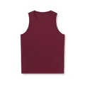 Macro detail of breathable maroon mesh fabric on men's V-neck sports basketball tank top - S / Tops / Burgundy