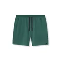 Détail d'un short de sport en maille verte à séchage rapide avec cordon et poches zippées. - Vert Foncé