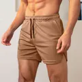 Sneldrogende heren sportshort van ademend mesh-materiaal in een mooie kleur kaki - Khaki