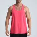 Vibrant pink breathable men's sports tank top for professional fitness and gym training - S / Tops / Rose Red
