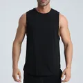 Men's breathable black sports tank top designed for gym workout and running fitness - S / Tops / Black