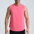 Premium men's breathable athletic tank top in bright pink for gym and running workouts - S / Tops / Rose Red