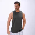 Dark grey men's sleeveless moisture-wicking gym tank top for summer fitness training - S / Tops / Dark Gray