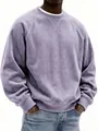 Dettaglio del tessuto a costine di una felpa viola da uomo con maniche raglan - Viola chiaro