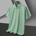 Professional men's casual short sleeve polo shirt in a stylish sage green color variant - Light Green