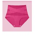 High-waisted tummy control shapewear panty featuring breathable mesh cross panels - 6XL / Bottoms / Rose Red