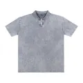 Polo haut de gamme en coton gris délavé vintage pour homme avec coupe décontractée - S / Hauts / Gris