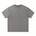T-shirt unisexe oversize en coton gris épais avec une finition délavée vintage - S / Hauts / Gris foncé