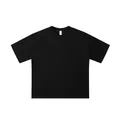 T-shirt noir surdimensionné en coton épais 230g de haute qualité avec col rond - S / Hauts / Noir