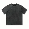 T-shirt en coton lourd 260g avec finition délavée à l'acide vintage et coupe ample - S / Hauts / Noir