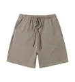 Premium men's 370g heavyweight carbon-brushed casual shorts in khaki olive grey color - S / Bottoms / Morandi Gray